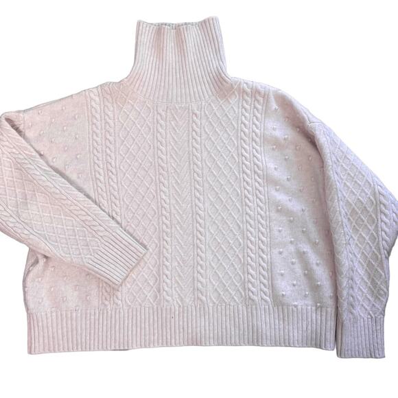 Eloquii Blush Pink Cable-Knit Sweater, Plus, Fall/Winter, Weekend, 18/20 - Picture 2 of 8